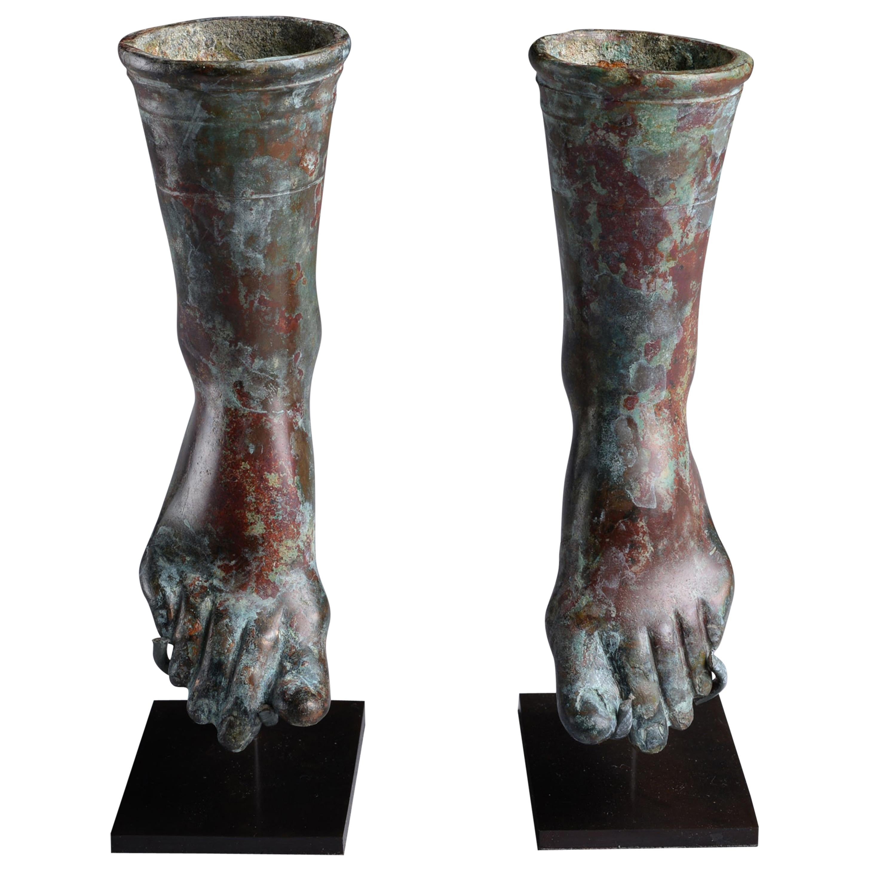 Ancient Roman Bronze Feet, 100 AD