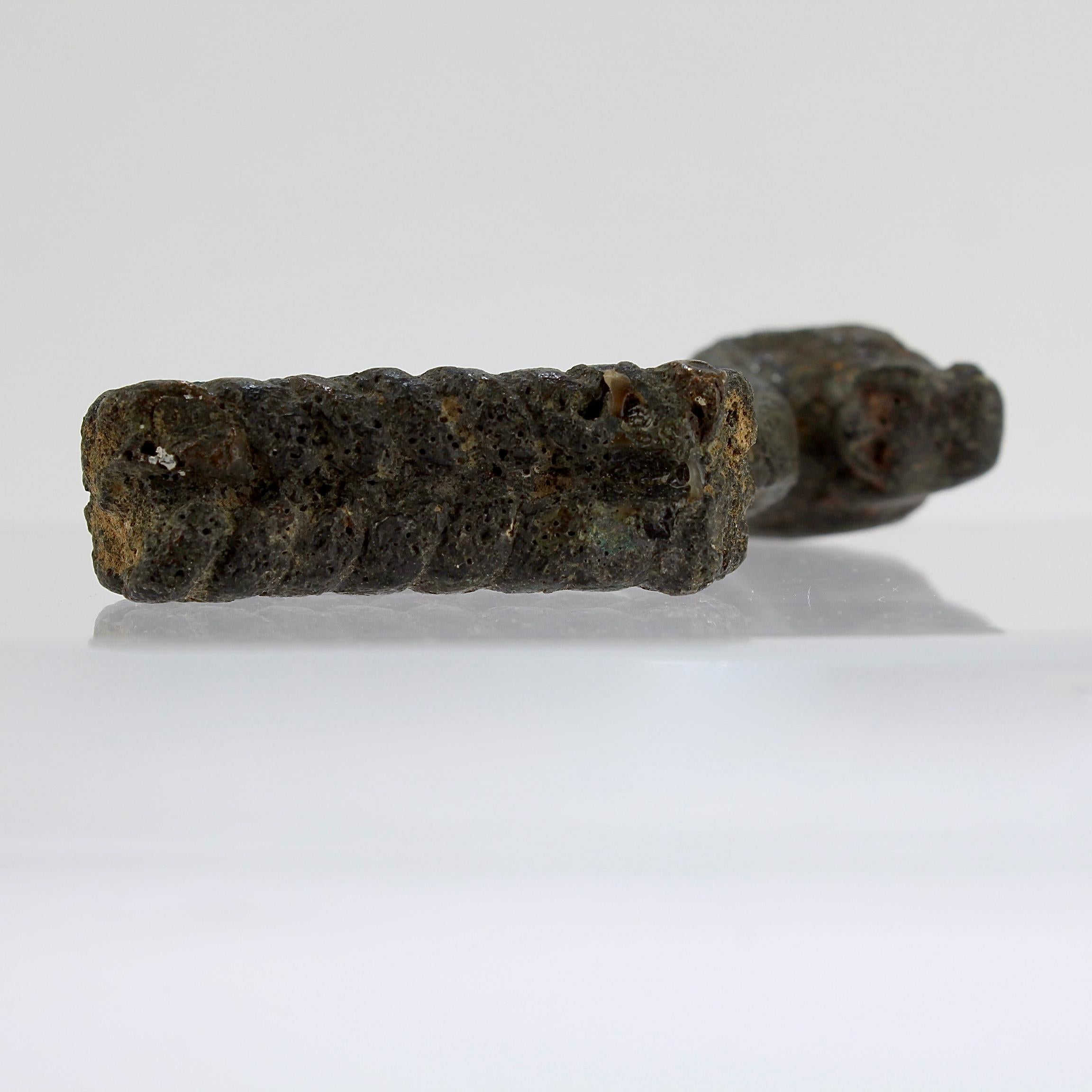 Ancient Roman Bronze Handle or Artifact For Sale 3