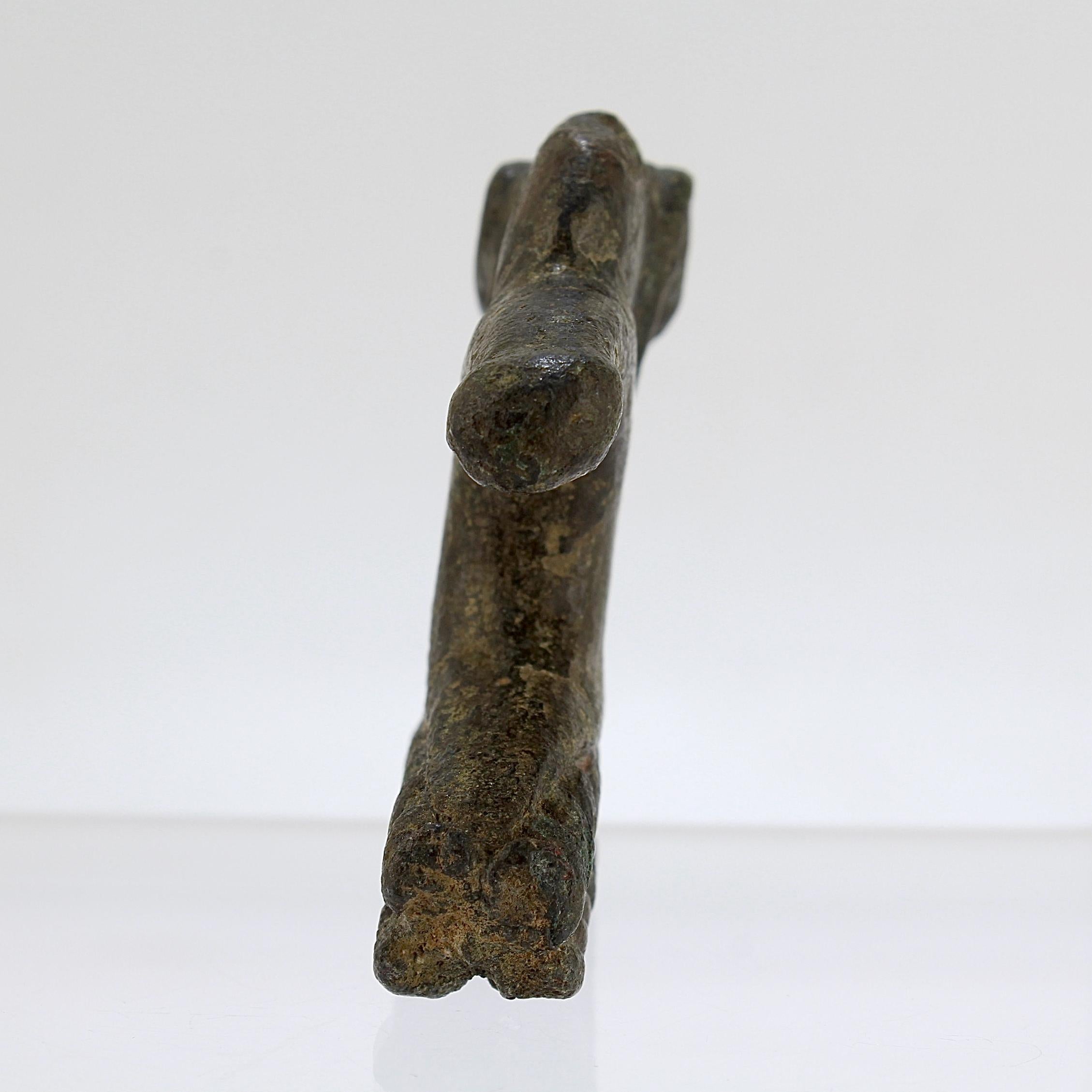 European Ancient Roman Bronze Handle or Artifact For Sale