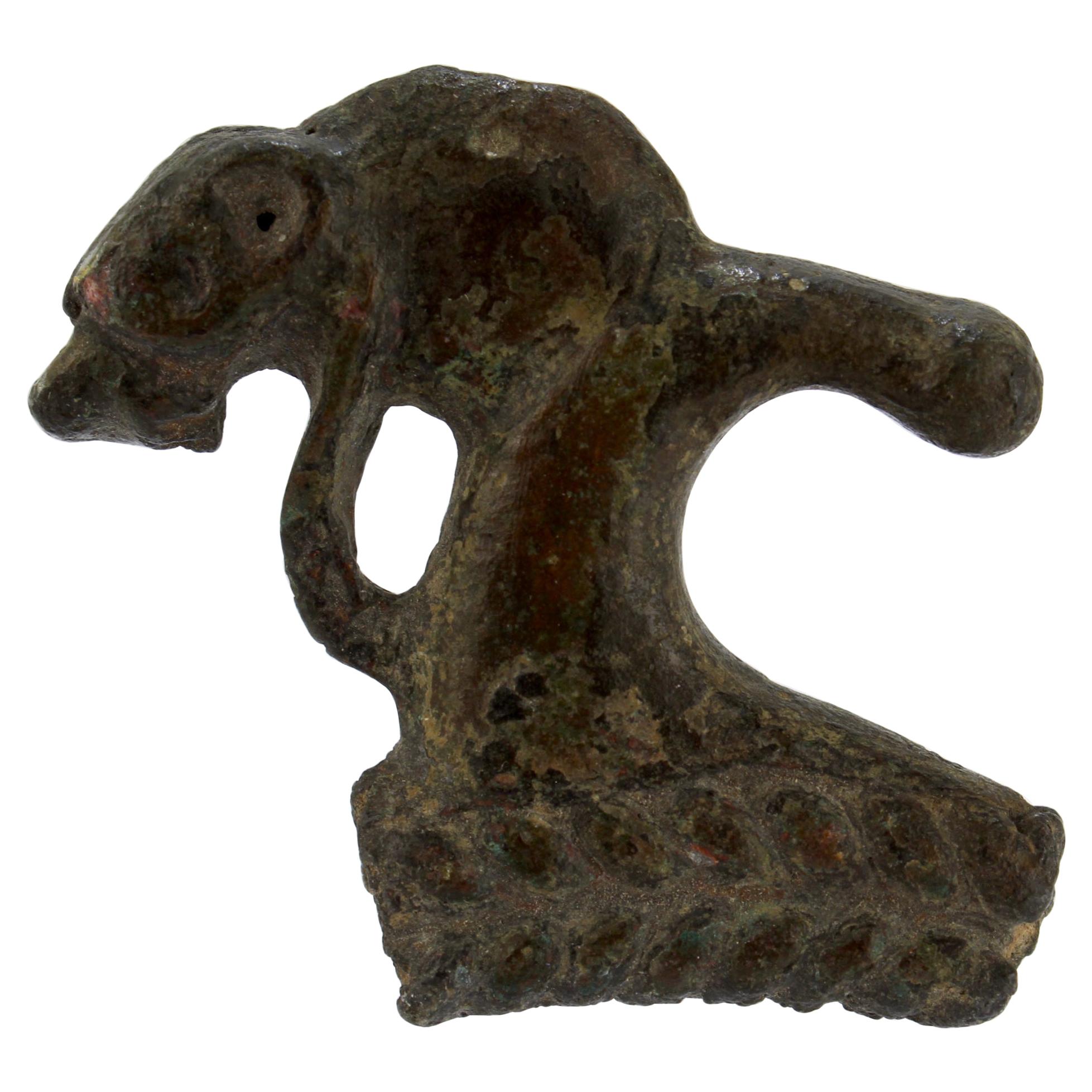 Poignée ou artefact romain antique en bronze