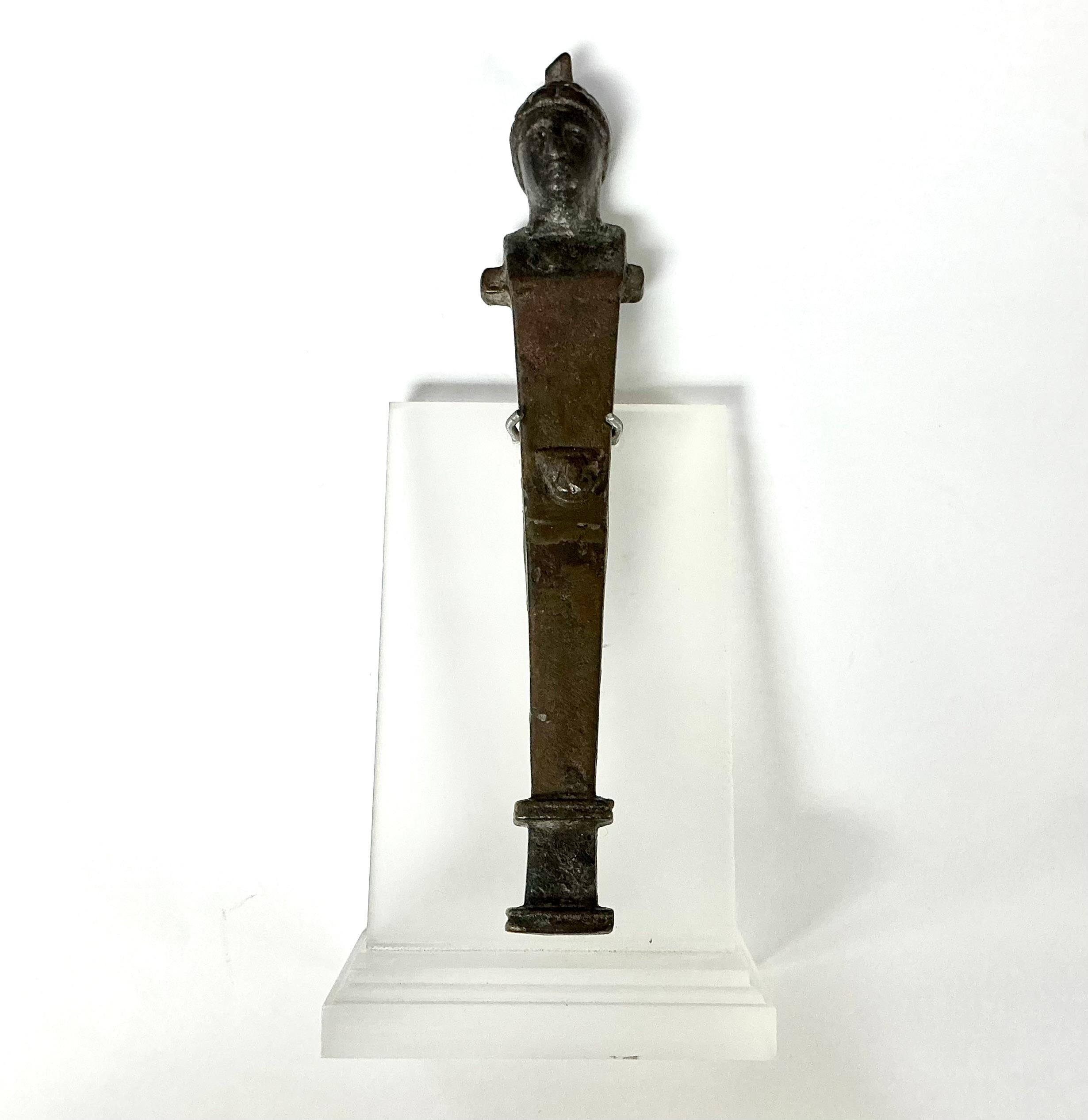 Ancient Roman Bronze Herm on Stand, 1st-4th Century AD For Sale 2