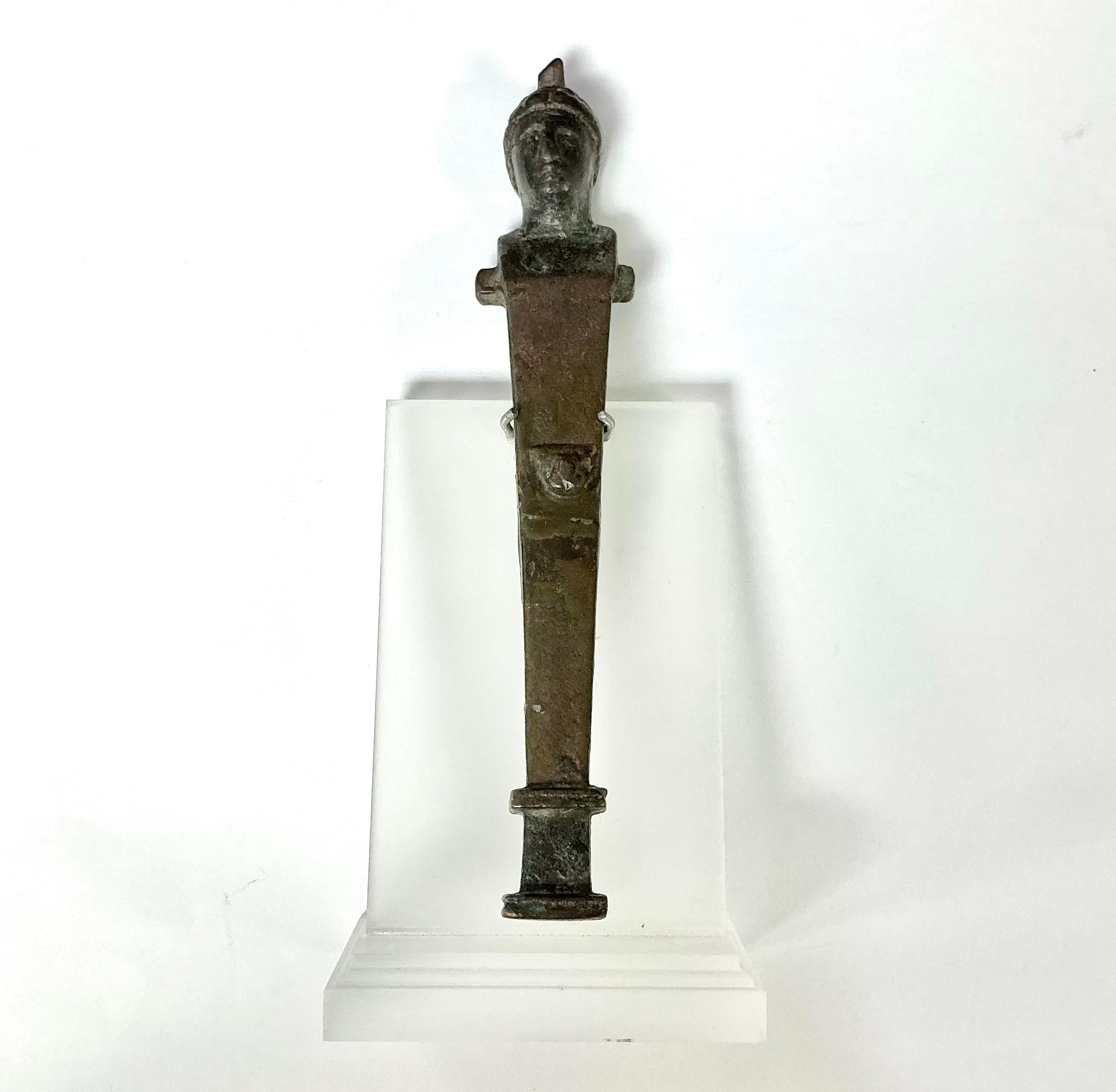 Ancient Roman Bronze Herm on Stand, 1st-4th Century AD For Sale 3