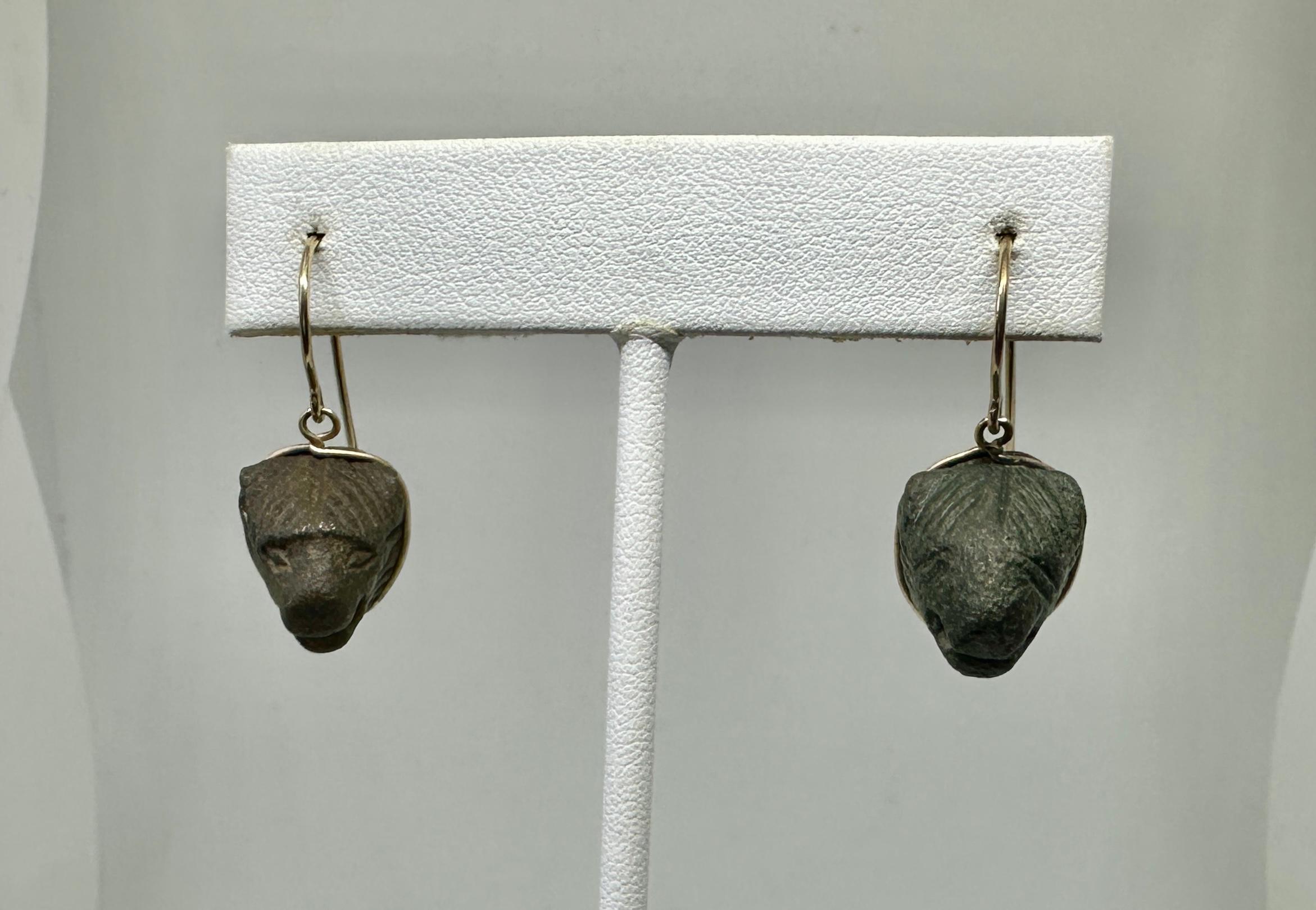 Boucles d'oreilles Lion en bronze de l'Antiquité romaine 1er-2ème siècle ADS Or 14 carats en vente 4