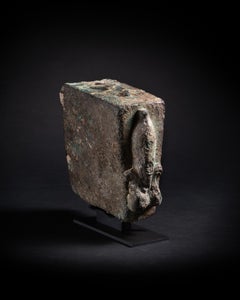 Ancient Roman Bronze Ship Fitting with a Winged Phallus in high relief