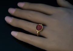 Ancient Roman Carnelian Intaglio Gold Ring