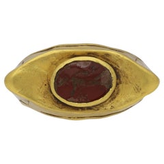 Ancient Roman carnelian signet ring, circa 2nd century AD.