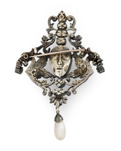 Ancient Roman Carved Emerald Brooch