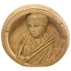 Ancient Roman Carved Marble Roundel