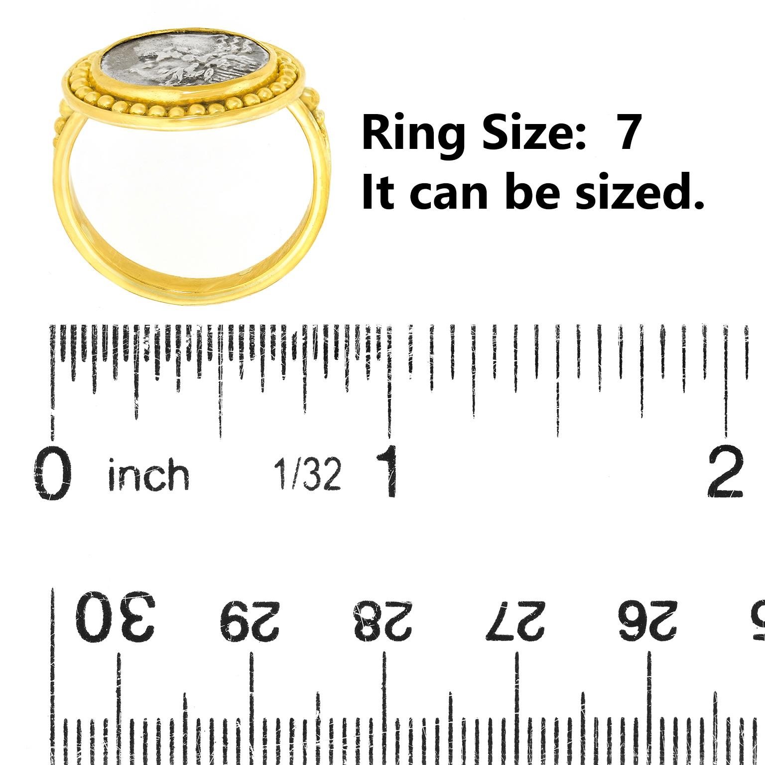 Ancient Roman Coin Ring Hi-Karat For Sale 2