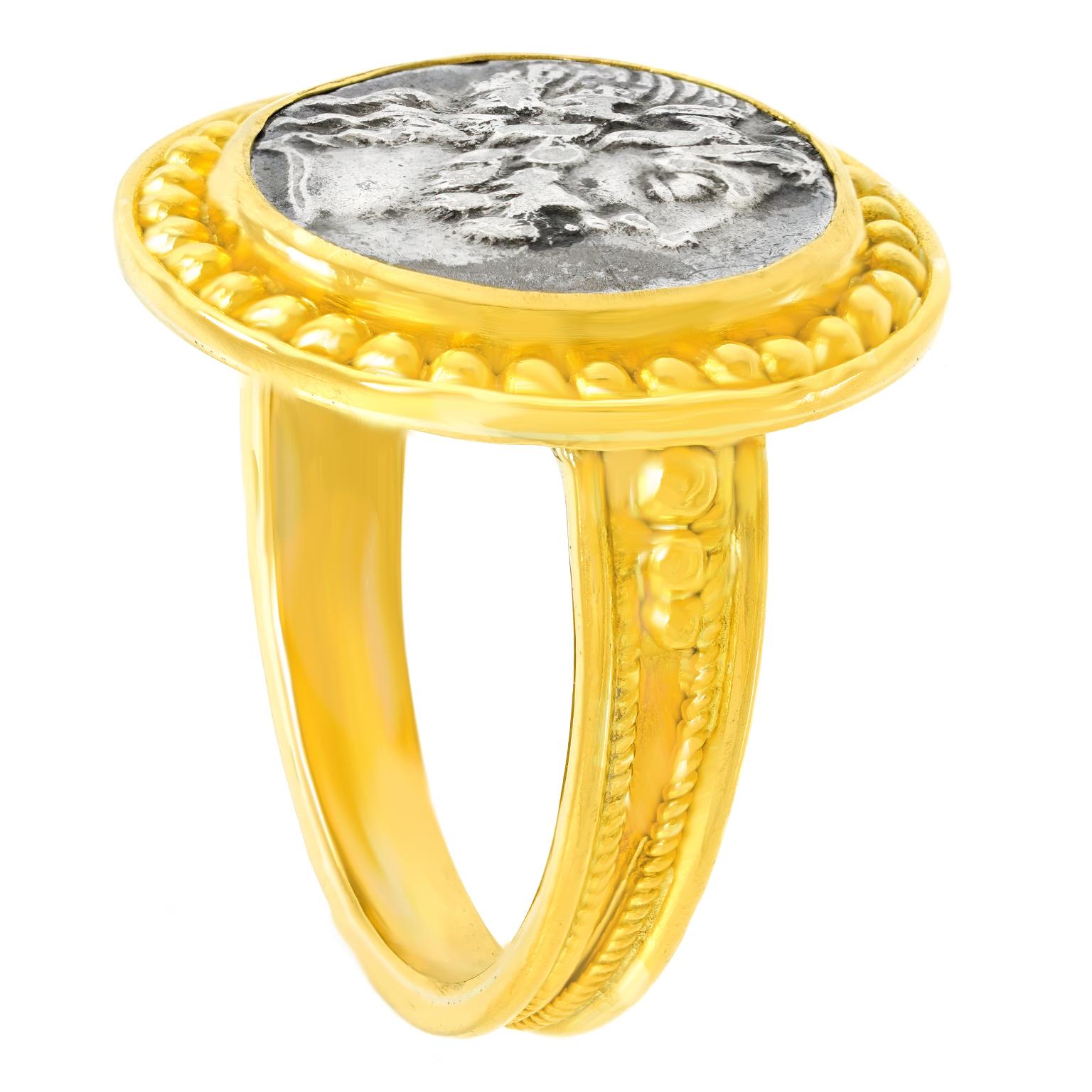 Ancient Roman Coin Ring Hi-Karat For Sale 3