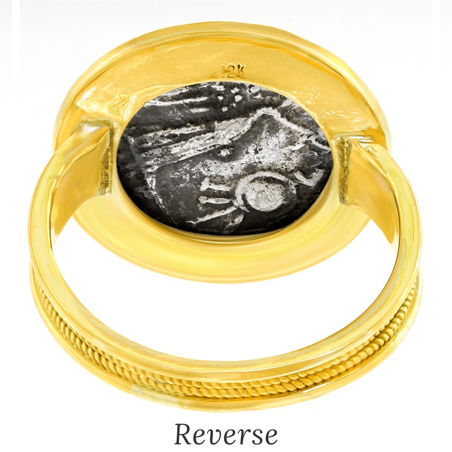 Ancient Roman Coin Ring Hi-Karat For Sale 5