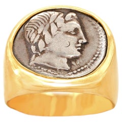 Retro Ancient Roman Coin Signet Ring