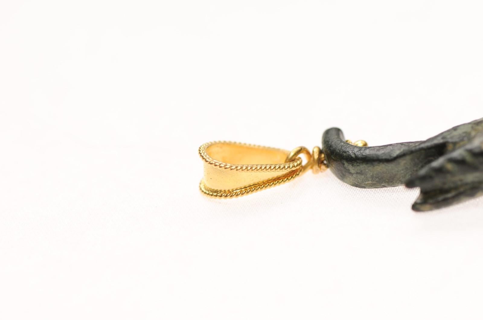 Ancient Roman Deer Head w 21K accents (pendant only) For Sale 5