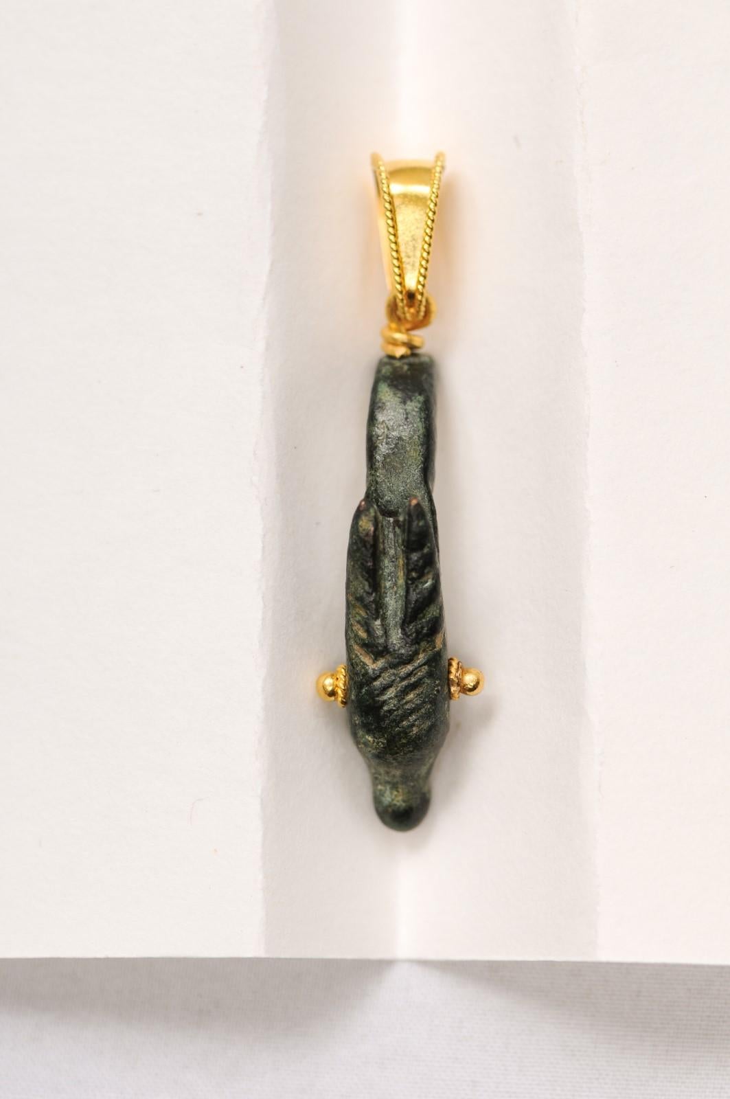 Ancient Roman Deer Head w 21K accents (pendant only) For Sale 2