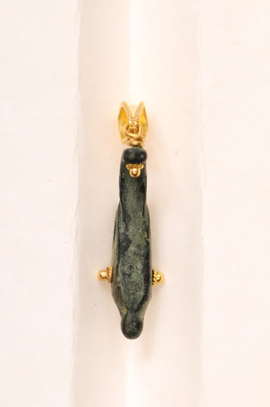 Ancient Roman Deer Head w 21K accents (pendant only) For Sale 4