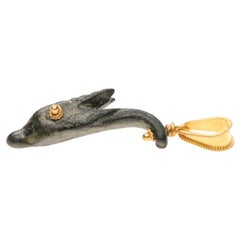 Ancient Roman Deer Head w 21K accents (pendant only)