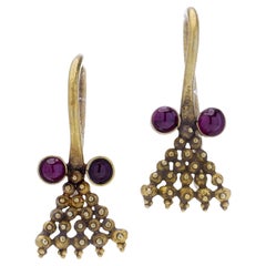 Ancient Roman Empire 3rd-century 1yellow gold earrings set with rubies