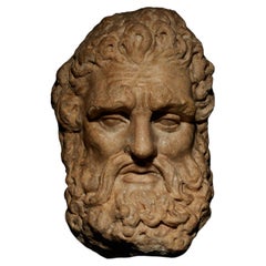 Ancient Roman Farnese type head of Hercules in marble