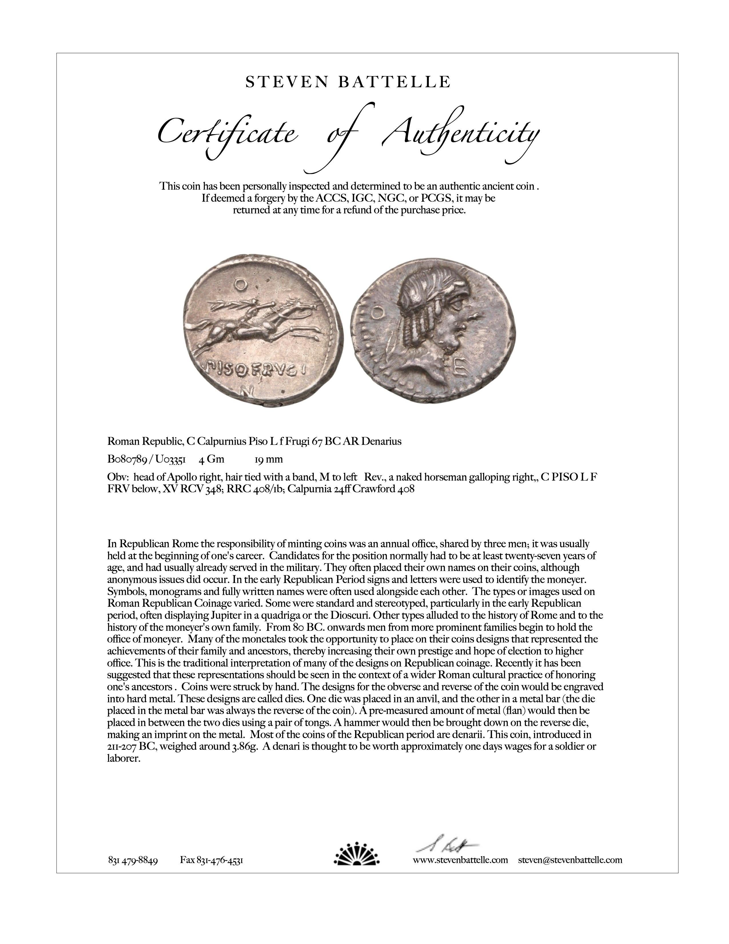 Pendentif en or 18 carats avec diamants représentant un cheval et une pièce d'équitation romaine, datant du premier siècle de notre ère avant J.-C. en vente 7