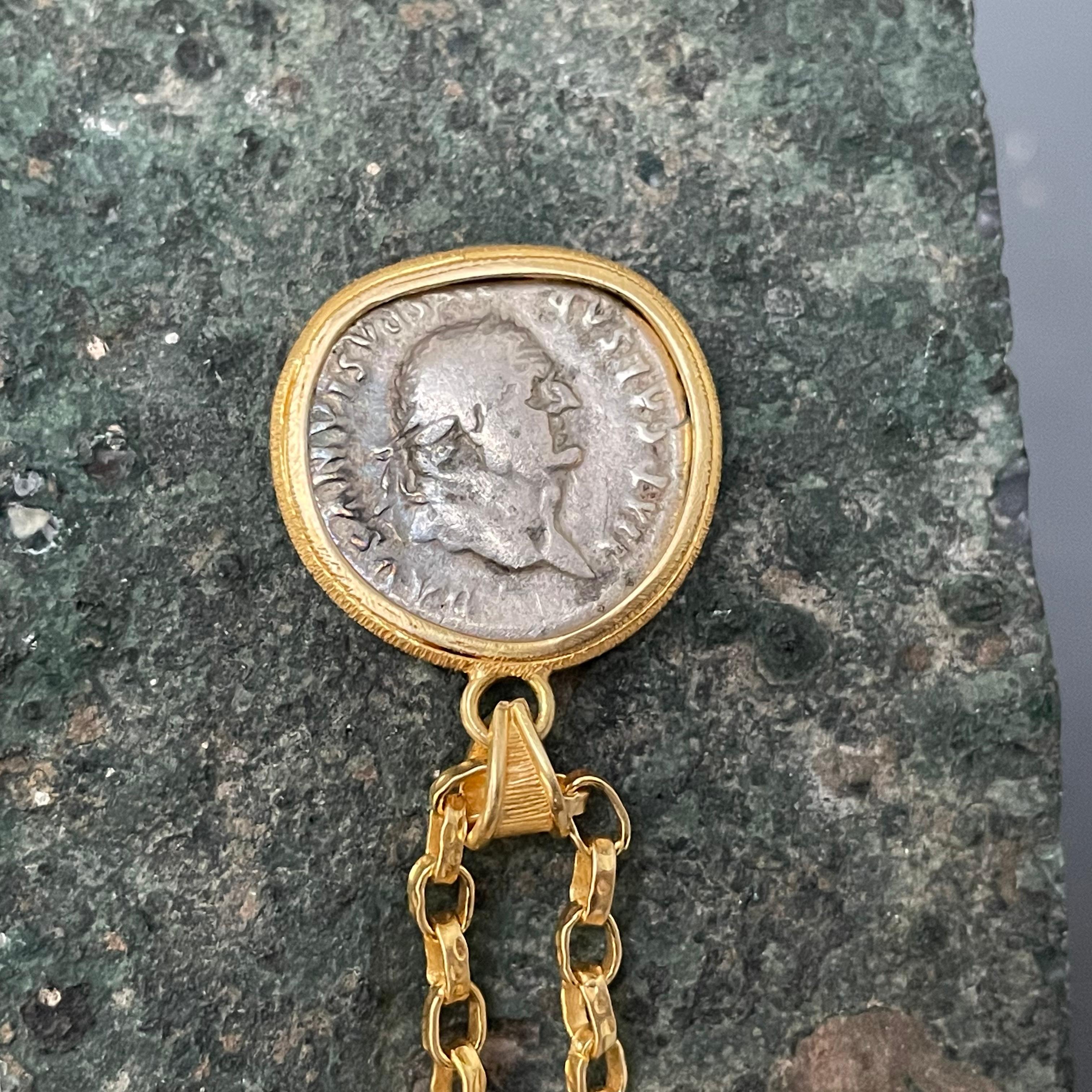 Antike römische Emperor Vespasian Adlermünze 18K Gold-Anhänger aus dem ersten Jahrhundert (Klassisch-römisch) im Angebot