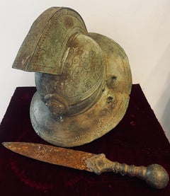 Antique Roman Gladiator Short Sword 1.AD with Bronze Teardrop Terminal Belt