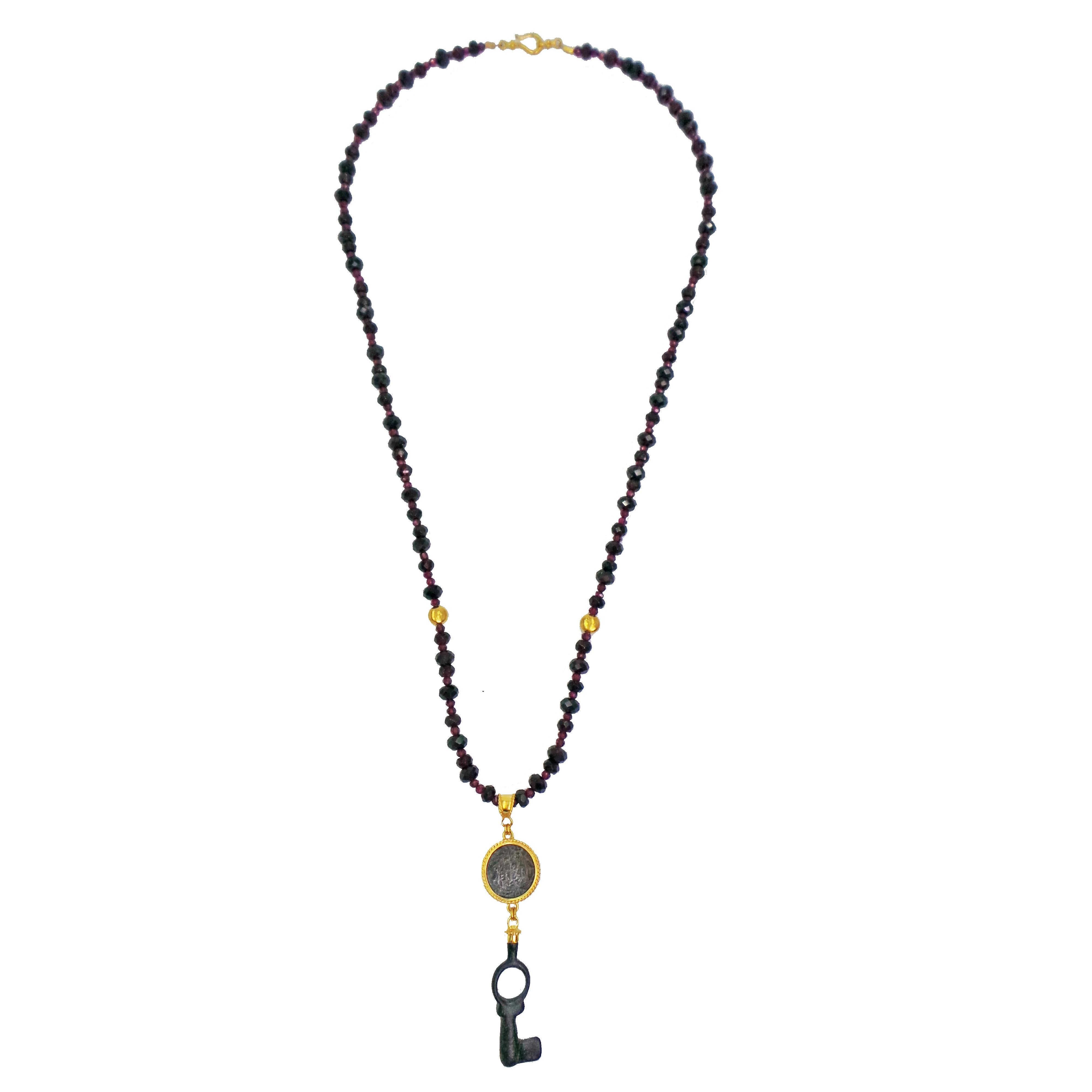 garnet bead necklace