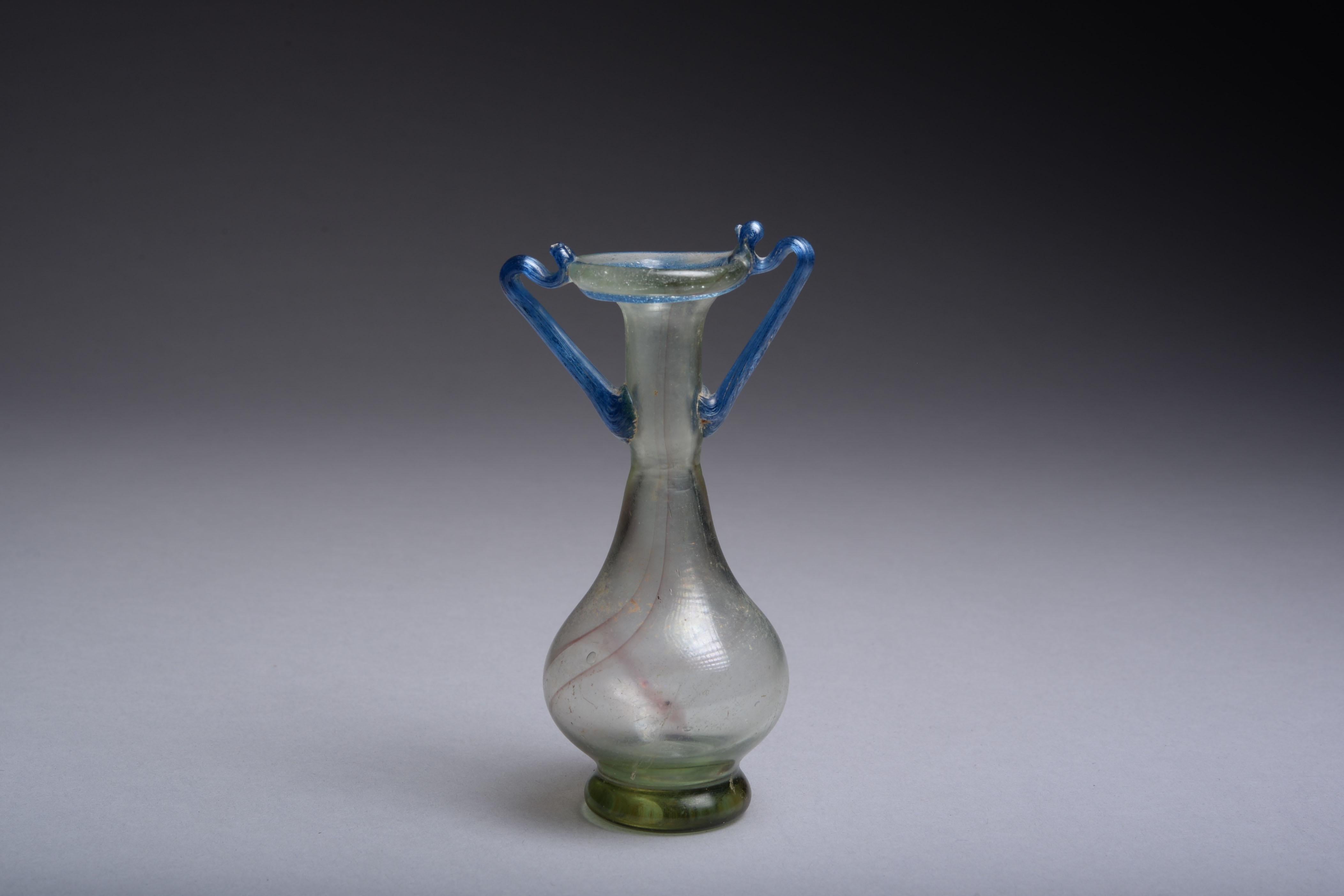 Classical Roman Ancient Roman Glass Bottle, 350 AD