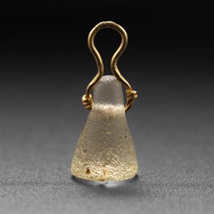 Ancient Roman Glass & Gold Amulet, Certified