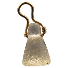Antique Ancient Roman Glass & Gold Amulet, Certified