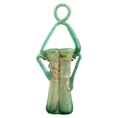 Ancient Roman Glass Handled Double Unguentarium