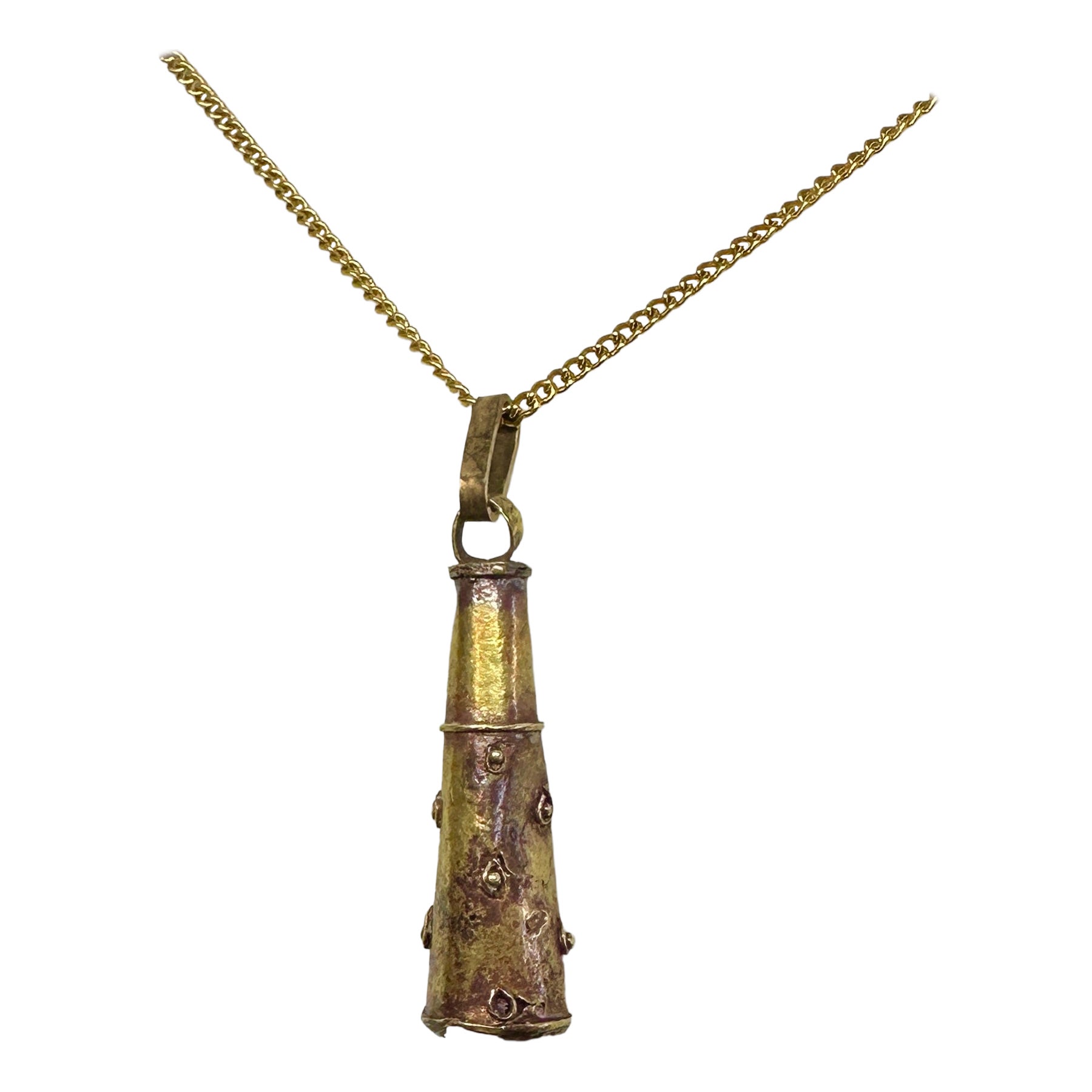 Collar colgante antiguo romano de oro Club de Hércules Heracles siglo II d.C. en venta