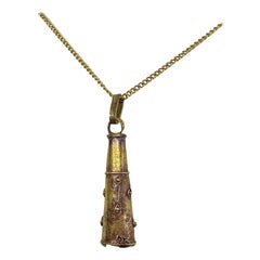 Ancient Roman Gold Club Of Hercules Herakles Pendant Necklace 2nd century AD