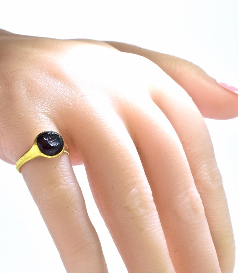 Ancient Roman Gold Finger Ring Intaglio, 1st Century AD at 1stDibs