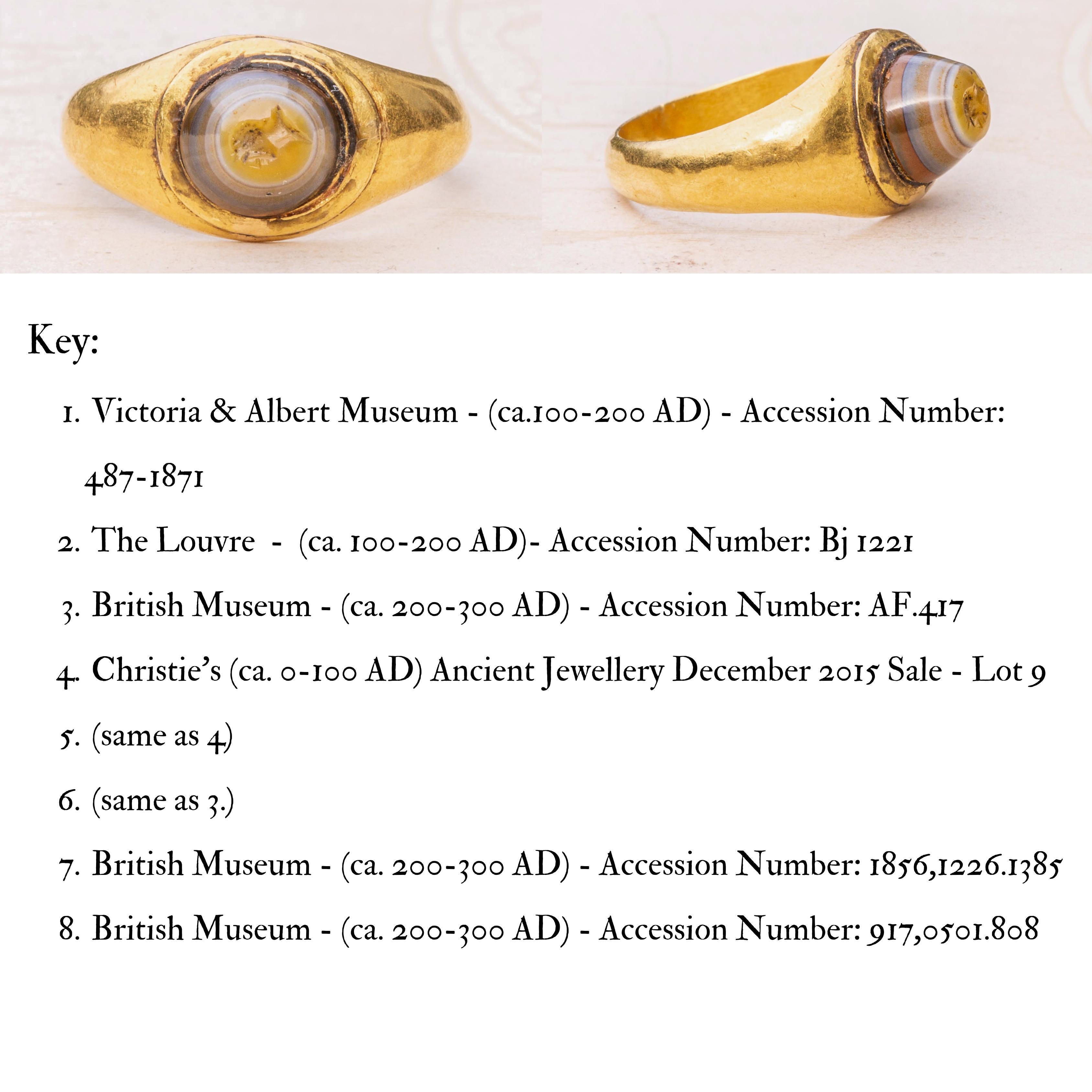 Ancient Roman Gold Mens Signet Ring Conical Intaglio Ring Gem Carving For Sale 9