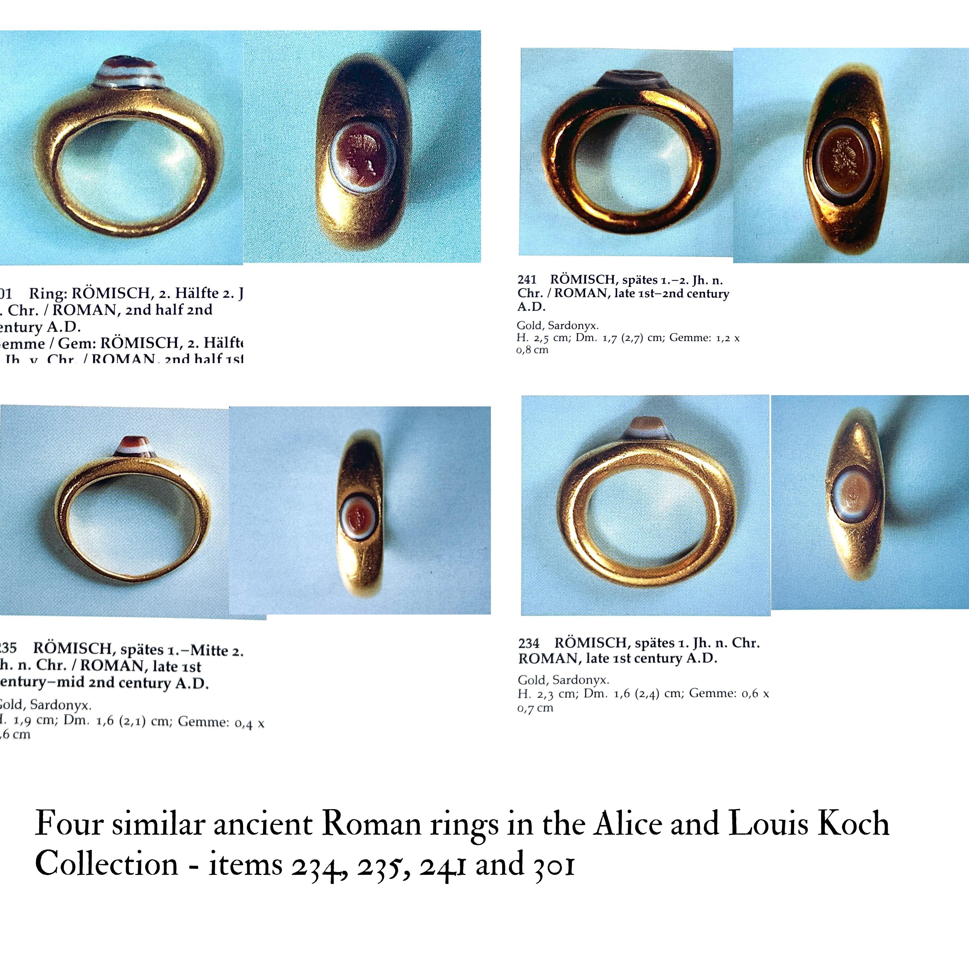 Ancient Roman Gold Mens Signet Ring Conical Intaglio Ring Gem Carving For Sale 10