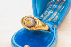 Ancient Roman Gold Mens Signet Ring Conical Intaglio Ring Gem Carving