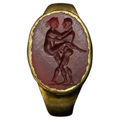 Ancient Roman Gold Ring with Erotic Intaglio Ref: 995416