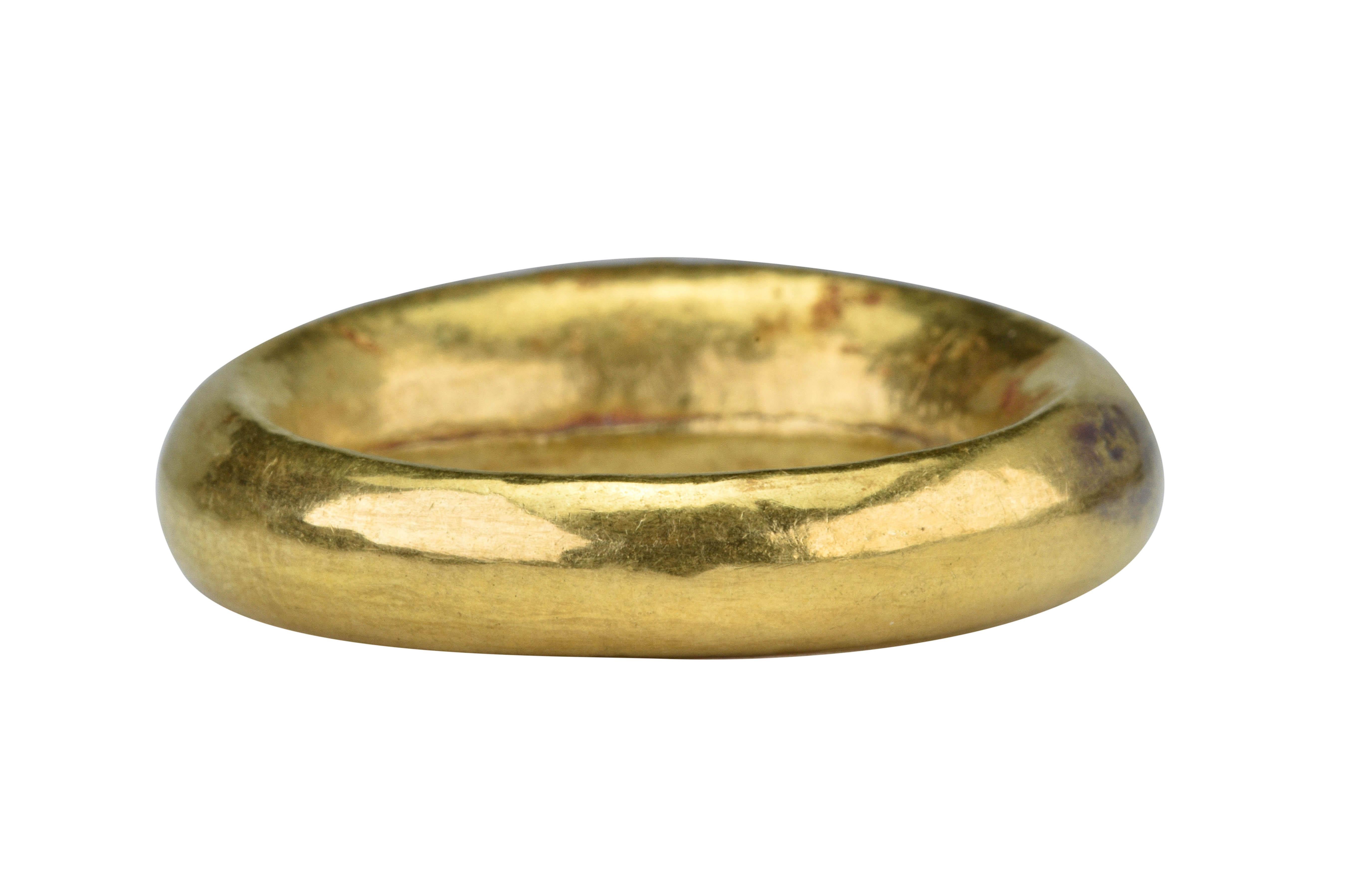 Antiker römischer Siegelring aus Gold mit Smaragdstein im Zustand „Gut“ im Angebot in London, GB