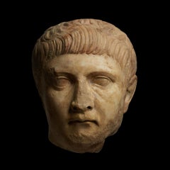 Ancient Roman Head of General Drusus the Younger in Marble