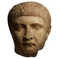 Ancient Roman Head of General Drusus the Younger in Marble