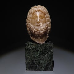 Ancient Roman Head of Serapis in Alabaster