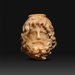 Ancient Roman Head of the god Serapis in alabaster