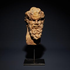 Ancient Roman, Herm of Pan in Giallo Antico Marble