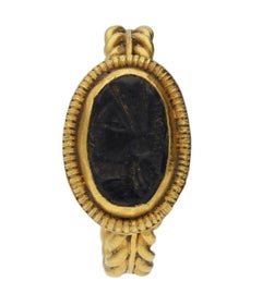 Ancient Roman intaglio ring, circa 1st-3rd century AD.