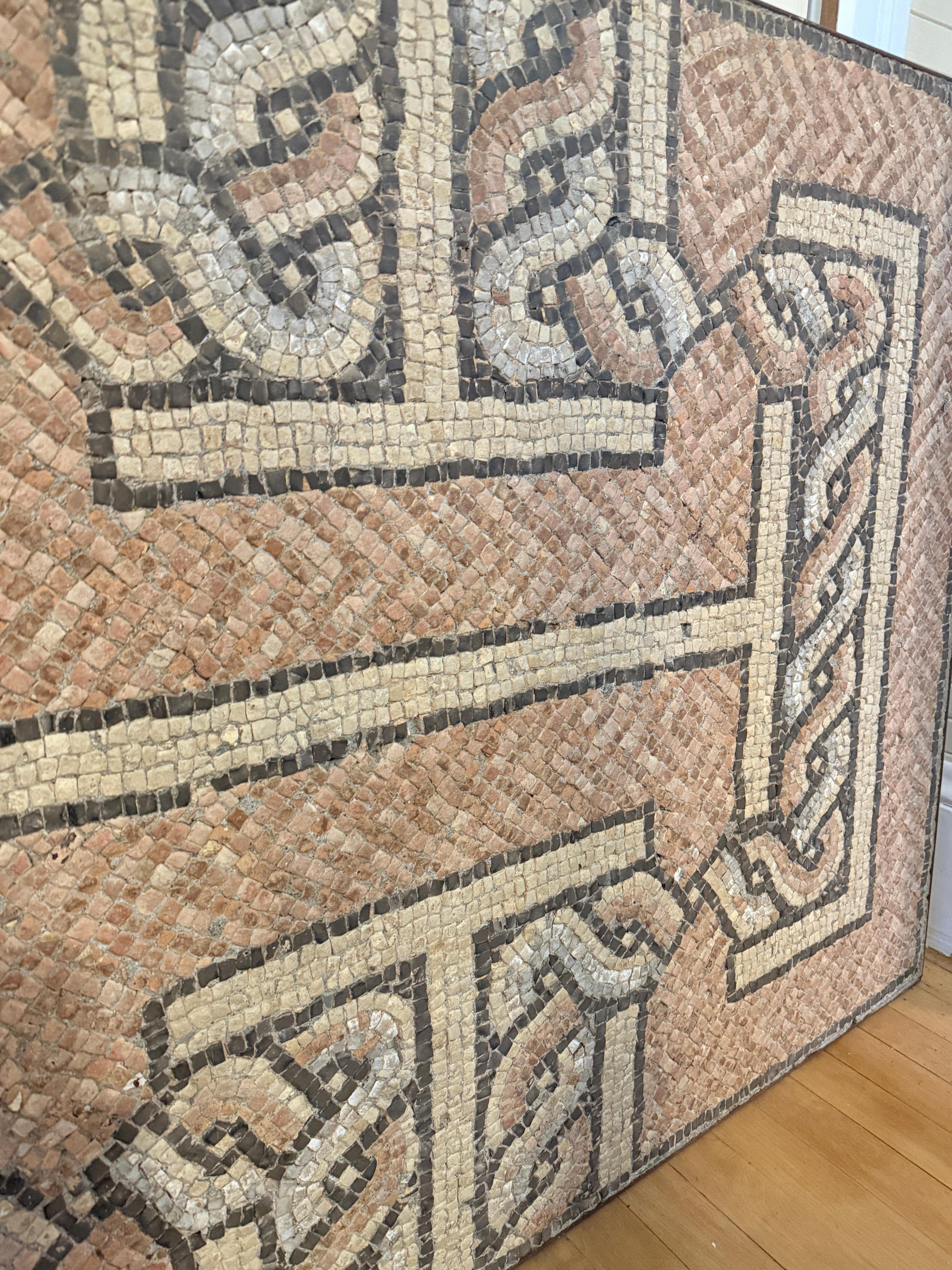 Classical Roman Ancient Roman Interlaced Geometric Pattern Floor Mosaic 4th - 5th Century AD For Sale