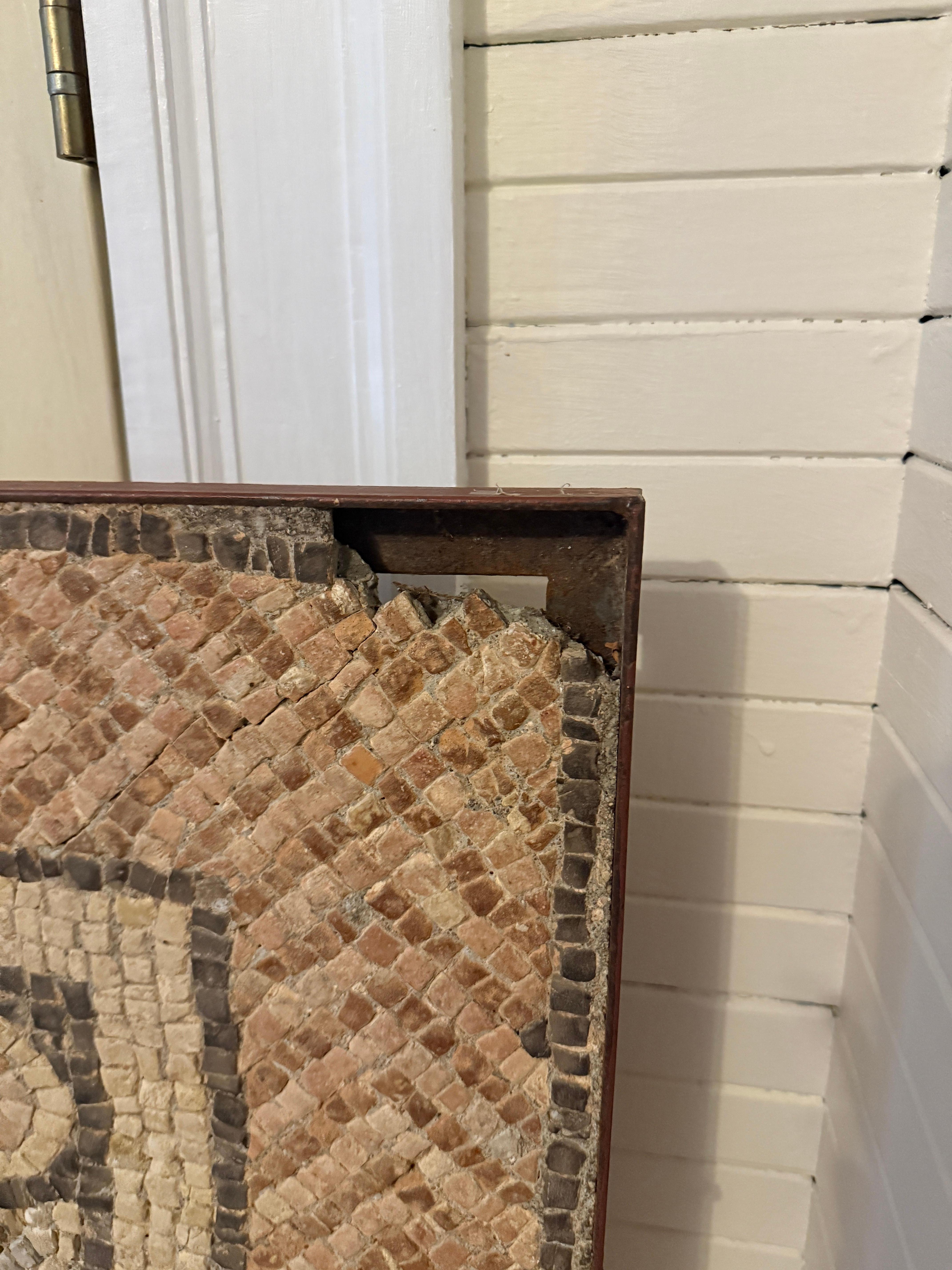 Ancient Roman Interlaced Geometric Pattern Floor Mosaic 4th - 5th Century AD In Good Condition For Sale In Atlanta, GA