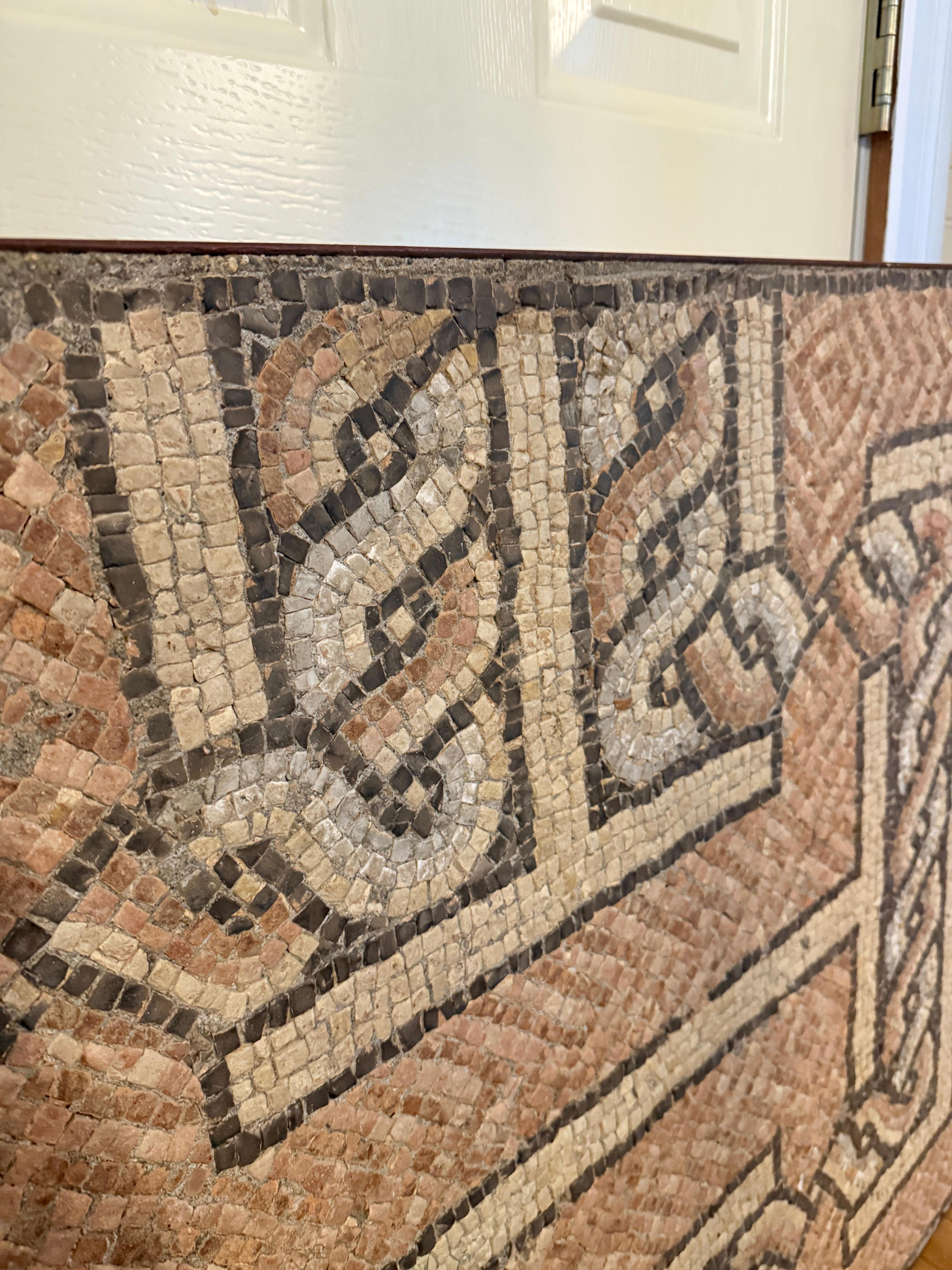 18th Century and Earlier Ancient Roman Interlaced Geometric Pattern Floor Mosaic 4th - 5th Century AD For Sale