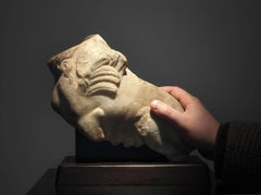 Ancient Roman Marble Sphinx Fragment, Hand-Carved, Circa 100-200 AD