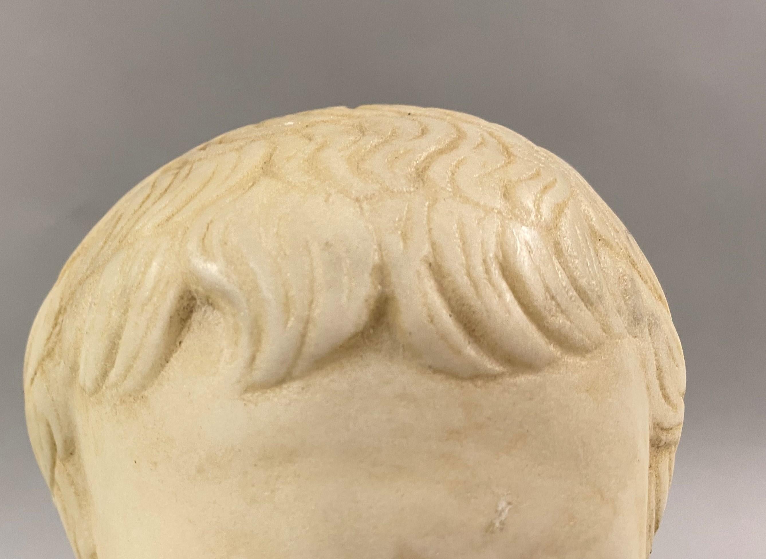 18th Century and Earlier Ancient Roman Marble Bust of Augustus Caesar, circa 2nd Century AD