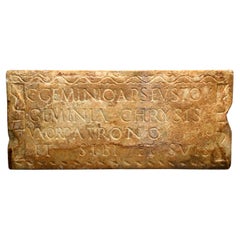 Ancient Roman Marble Inscribed Panel